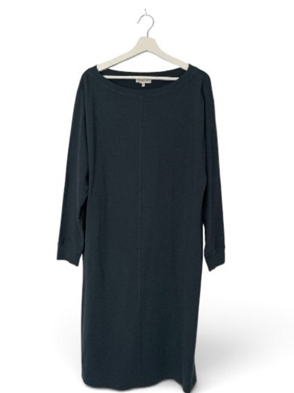 Lafayette 148 New York Deep Blue-Grey Long-Sleeve Boatneck Dress